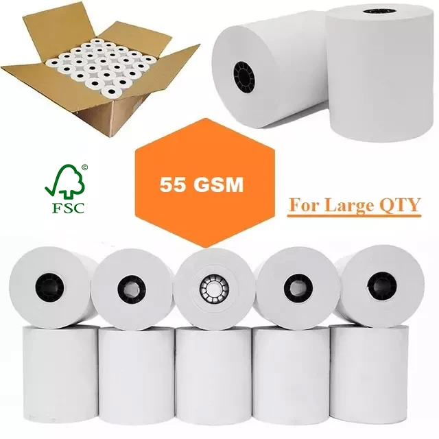 Factory Supplier 57mm 80mm Cash Register Paper 57 X 40 Thermal Till Paper Rolls for Pos Atm Printer